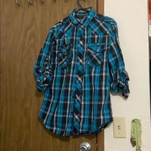 Light blue plaid shirt